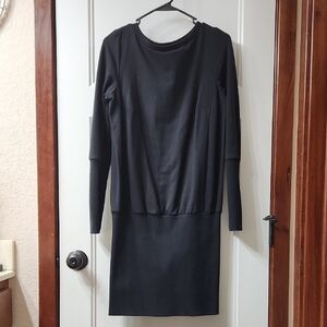 Moe Black LS Banded Bottom Dress - M